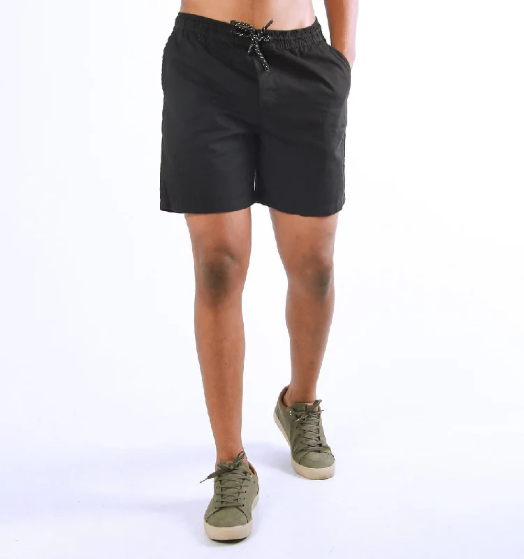 ELASTICATED CHINO SHORTS – BLACK