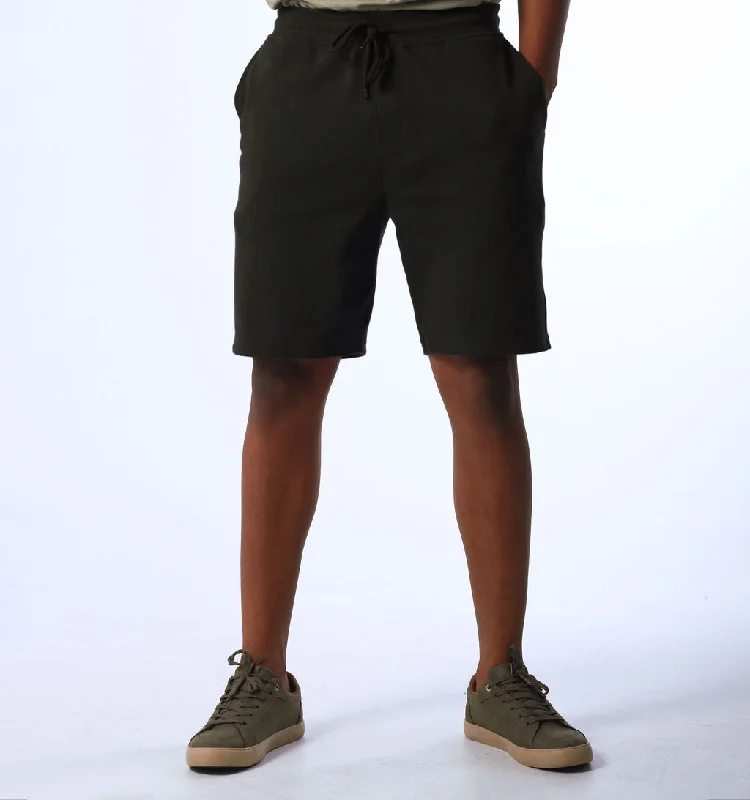 RIB BAND KNIT SHORTS – BLACK