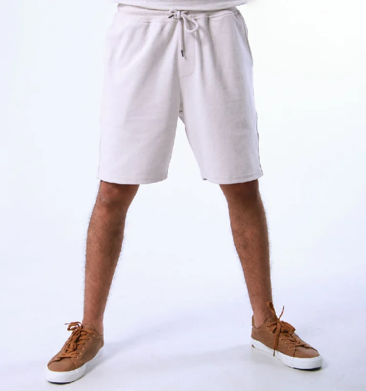 RIB BAND KNIT SHORTS – CREAM