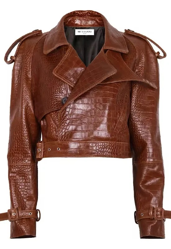 DELILAH Croc Leather Jacket