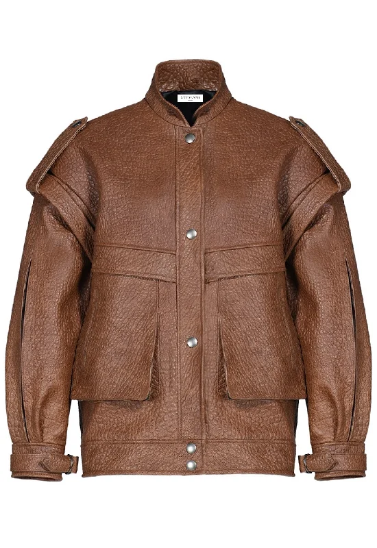 TATE Brown Leather Jacket