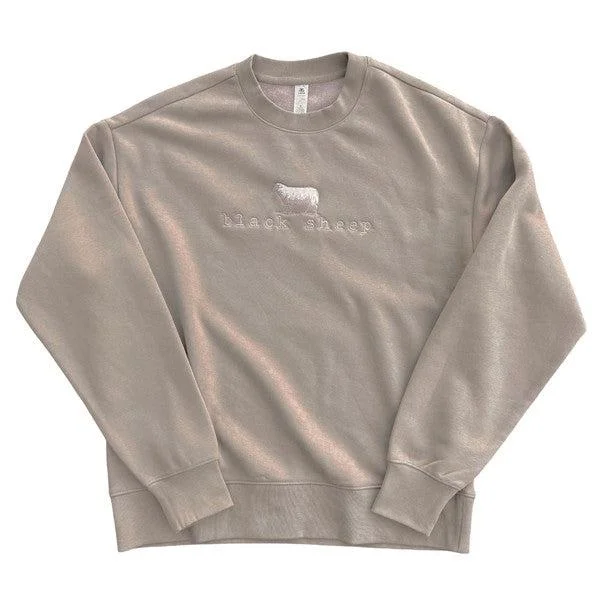 Black Sheep Embroidered OG Logo Heavy Weight Crewneck Sweatshirt Sand