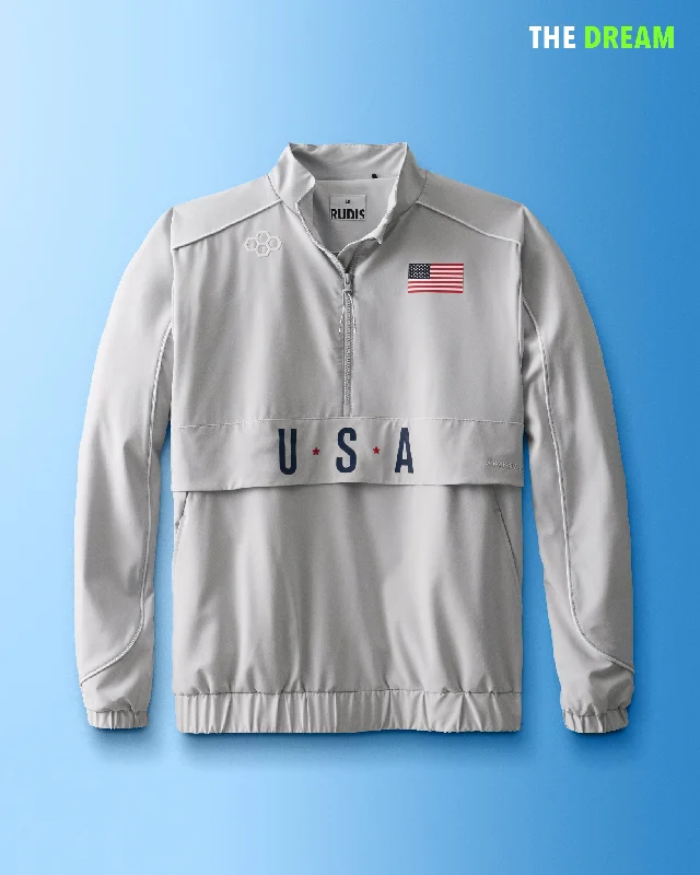 USA Flag 1/4 Zip Windbreaker