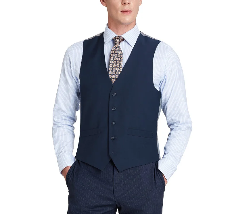 Renoir 201-19 Men's Classic Fit Suit Separate Vest - Navy