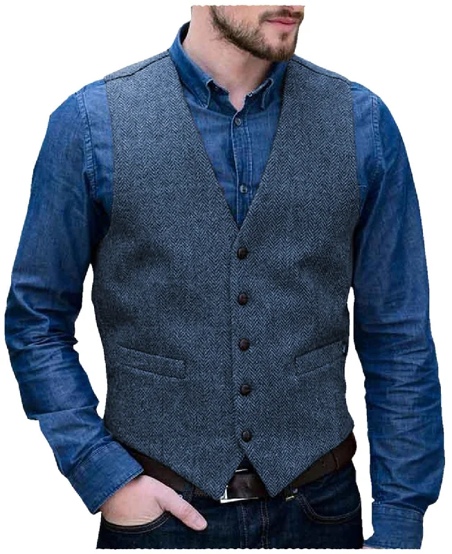 Men's Single Breasted V Neck Waistcoat