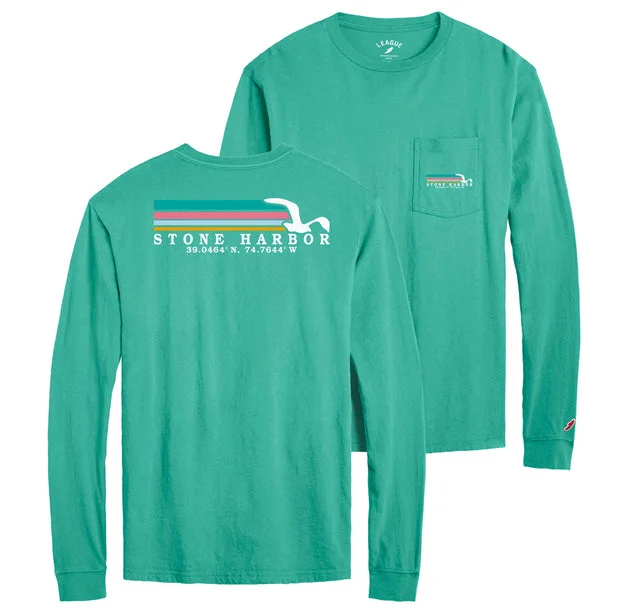 Men's Stone Harbor Long Sleeve Pocket Tee - Marine Green