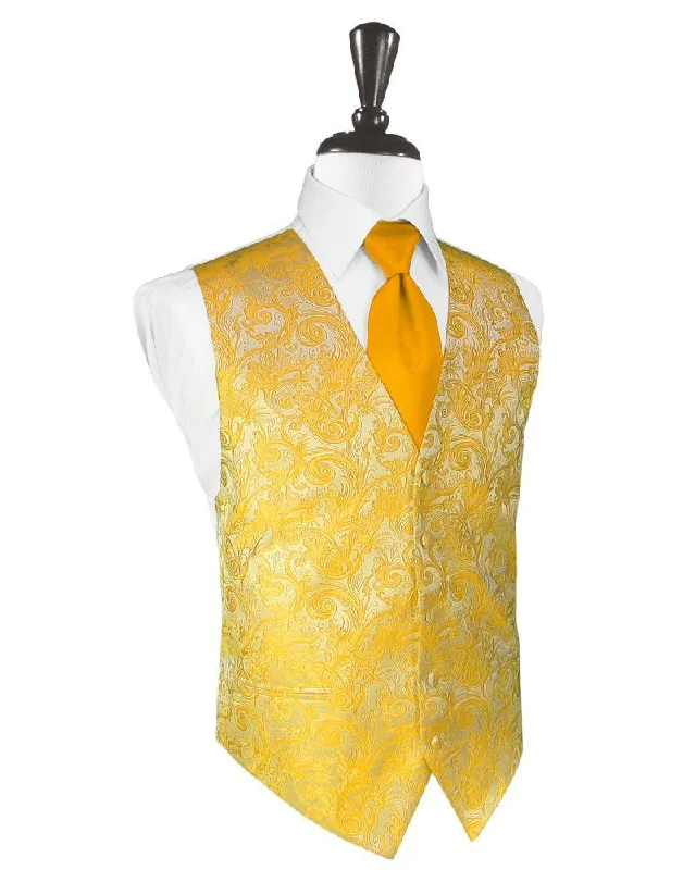 Tangerine Tapestry Tuxedo Vest