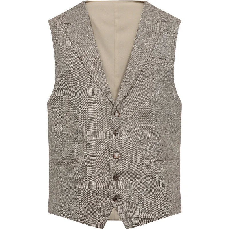 Wade Cotton Linen Waistcoat - BGE Beige