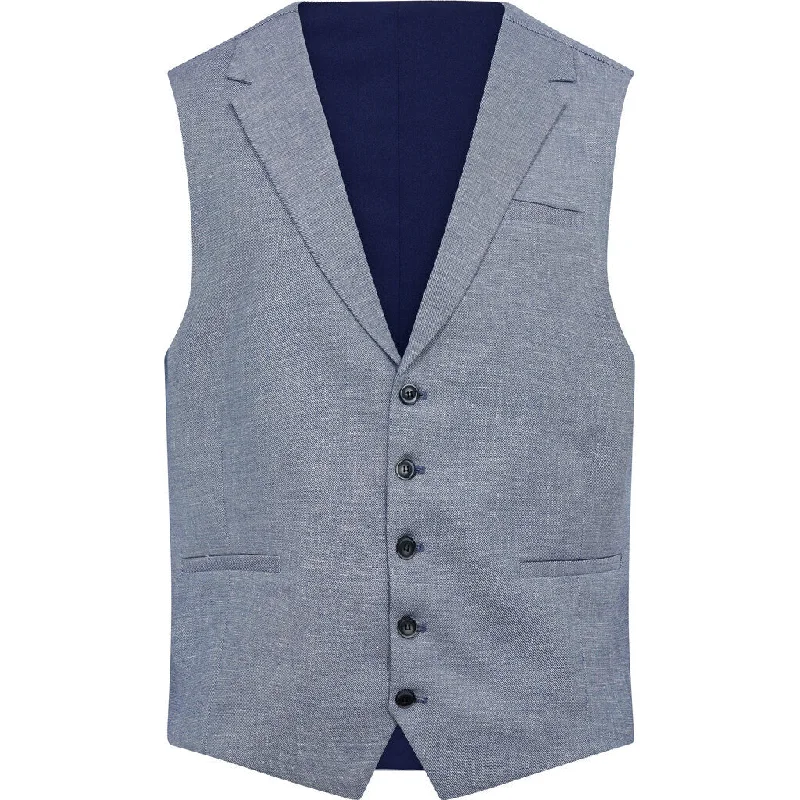 Wade Cotton Linen Waistcoat - BLU Blue